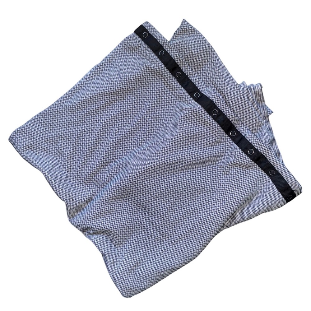Lululemon Vinyasa Scarf Black White Striped Snap Convertible Wrap One Size